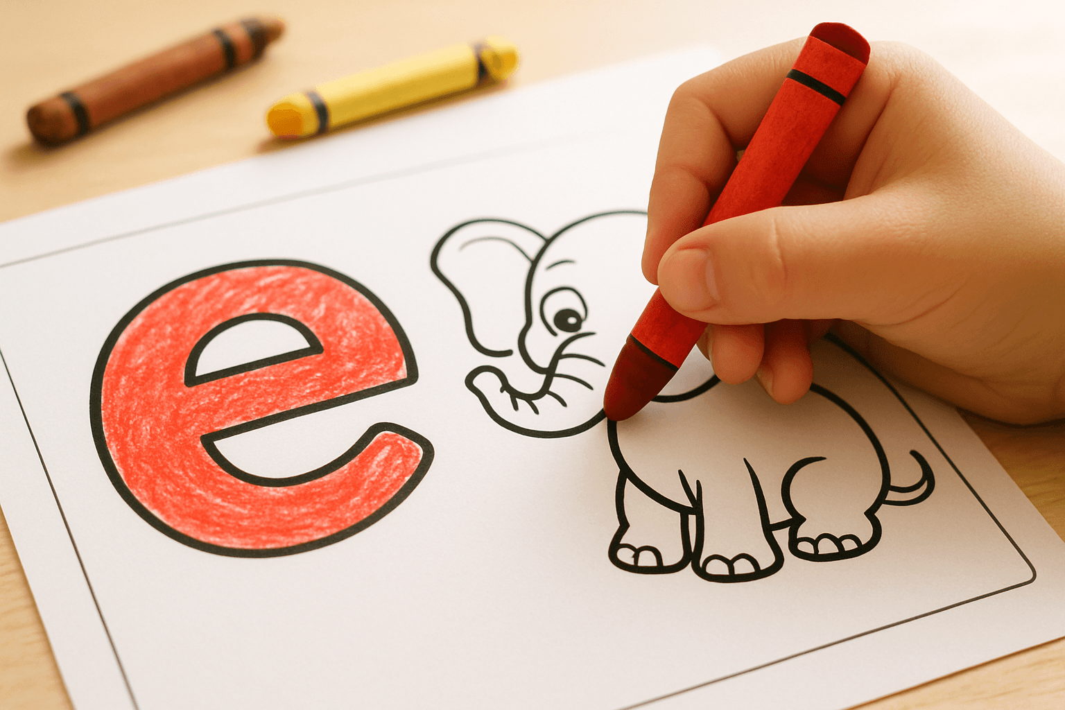 Letter ‘E’ Coloring Pages for Early Learners
