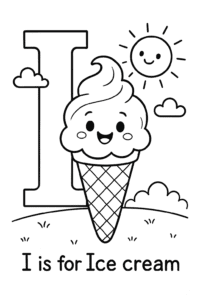 A cheerful ice cream cone under the summer sun
