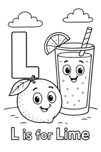 A bright, juicy lime next to a refreshing glass of limeade.