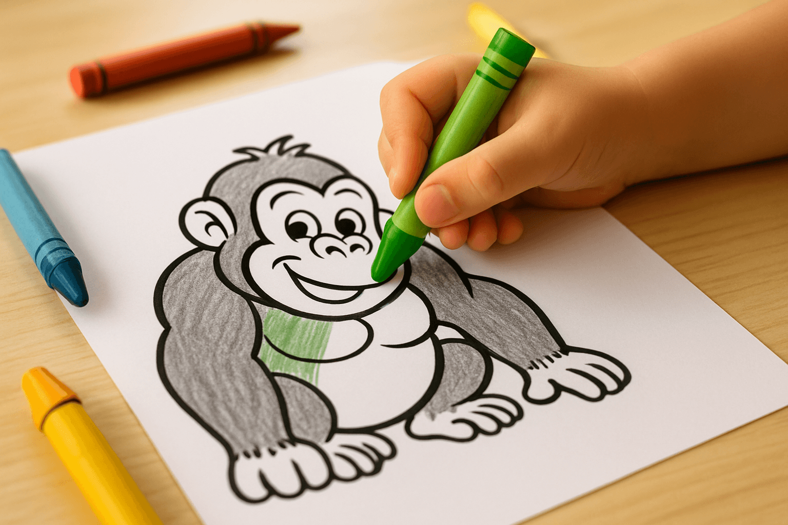 Gorilla Coloring Pages: Wild Jungle Fun for Kids to Print & Color!
