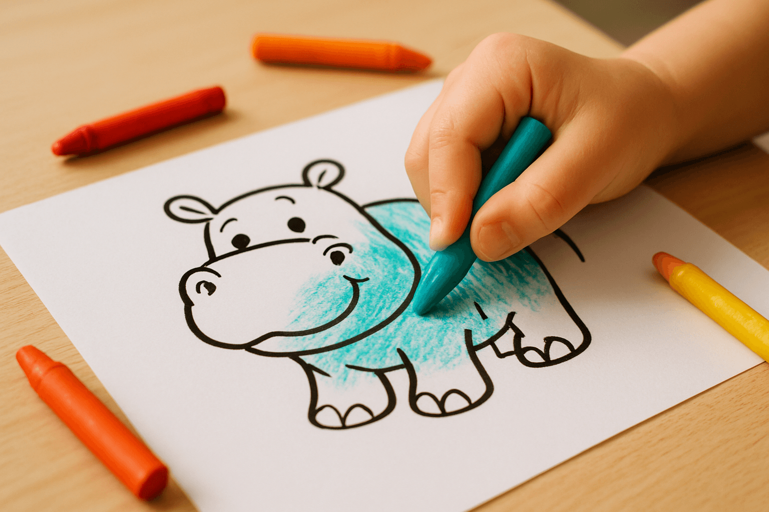 Hippo Coloring Pages: Fun & Learning for Kids