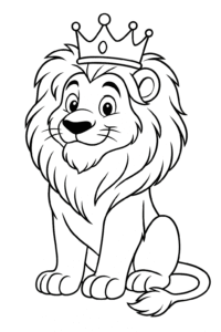 A lion wearing a crown