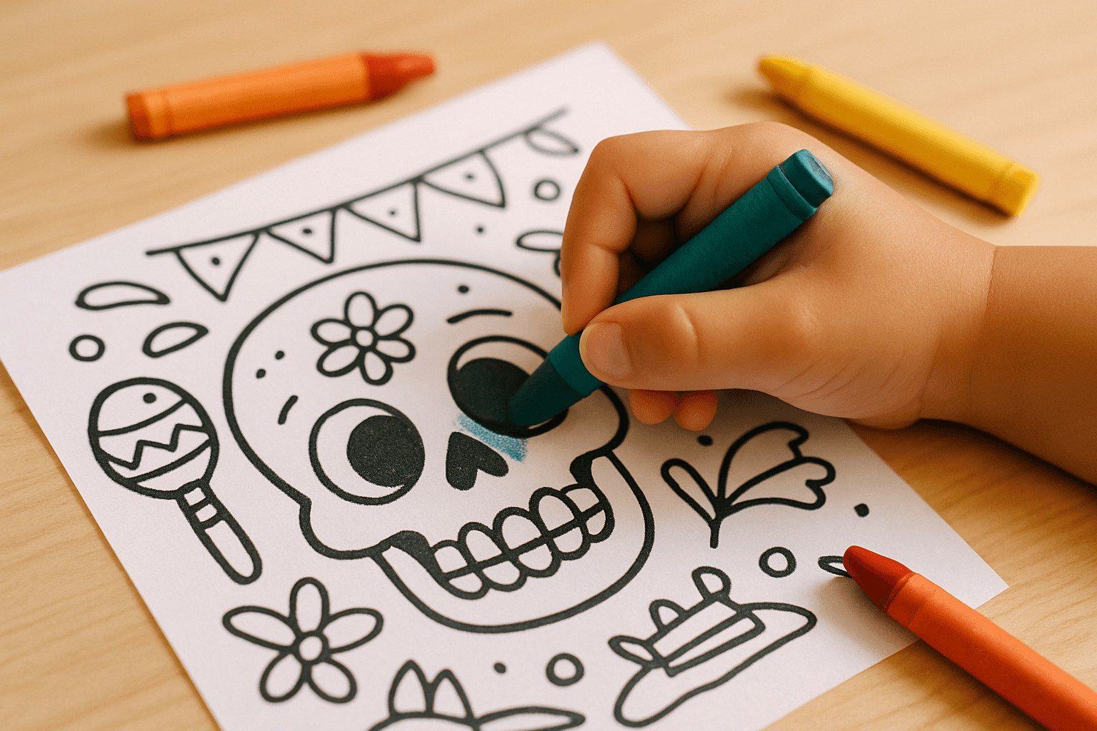 Day Of The Dead Festival Coloring Pages for Kids