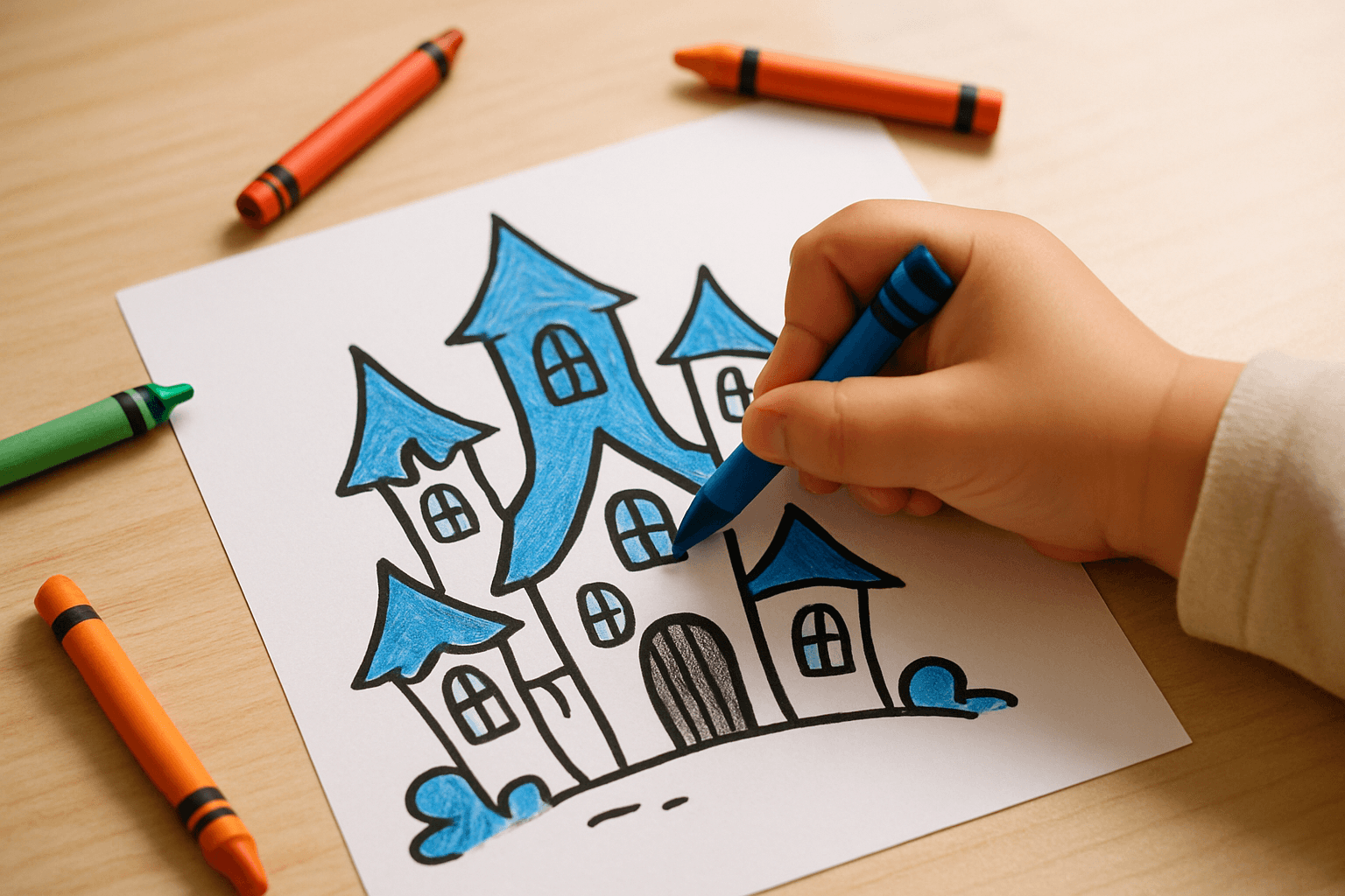 Haunted Houses Coloring Pages for Halloween Fun