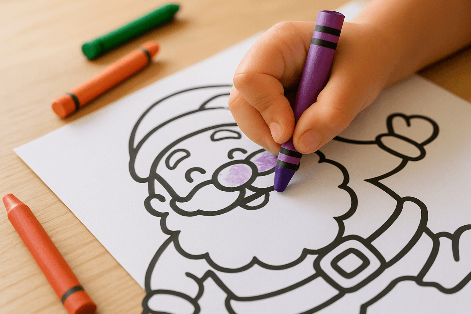 Santa Claus Christmas Downloadable Coloring Sheets