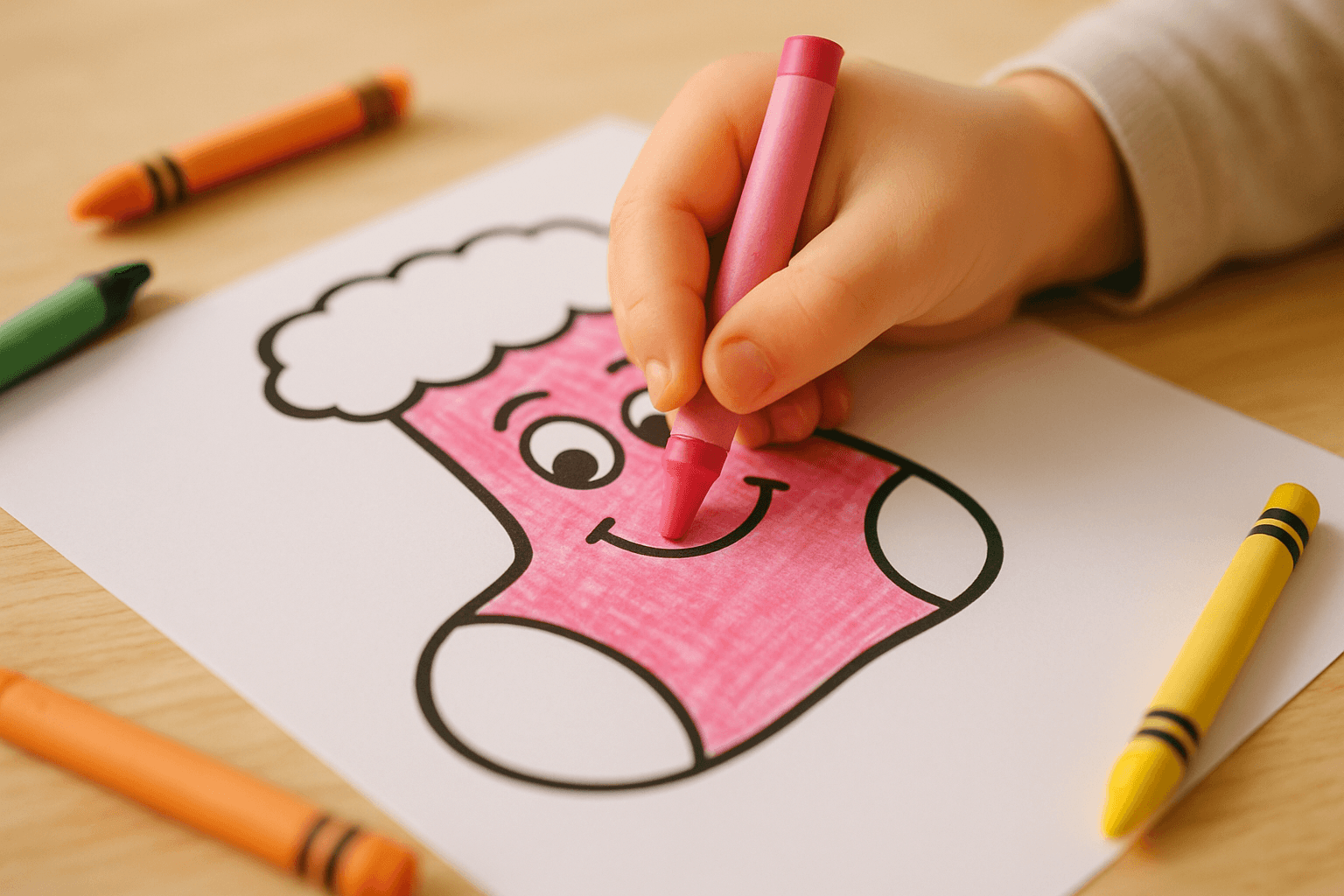 Festive Christmas Stockings Coloring Sheets