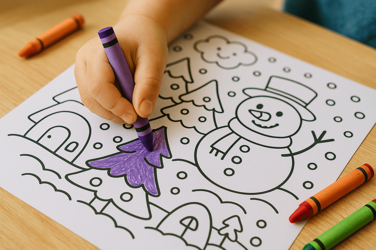 Winter Wonderland Christmas Coloring Sheets