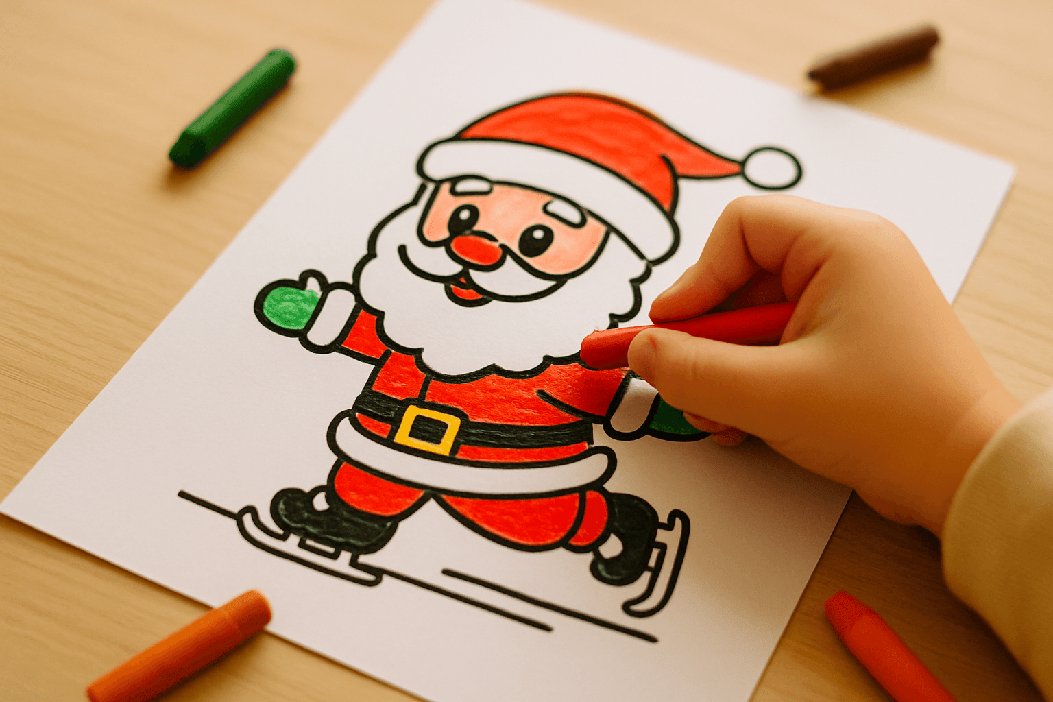 Ice Skating Christmas Coloring Pages for Kids