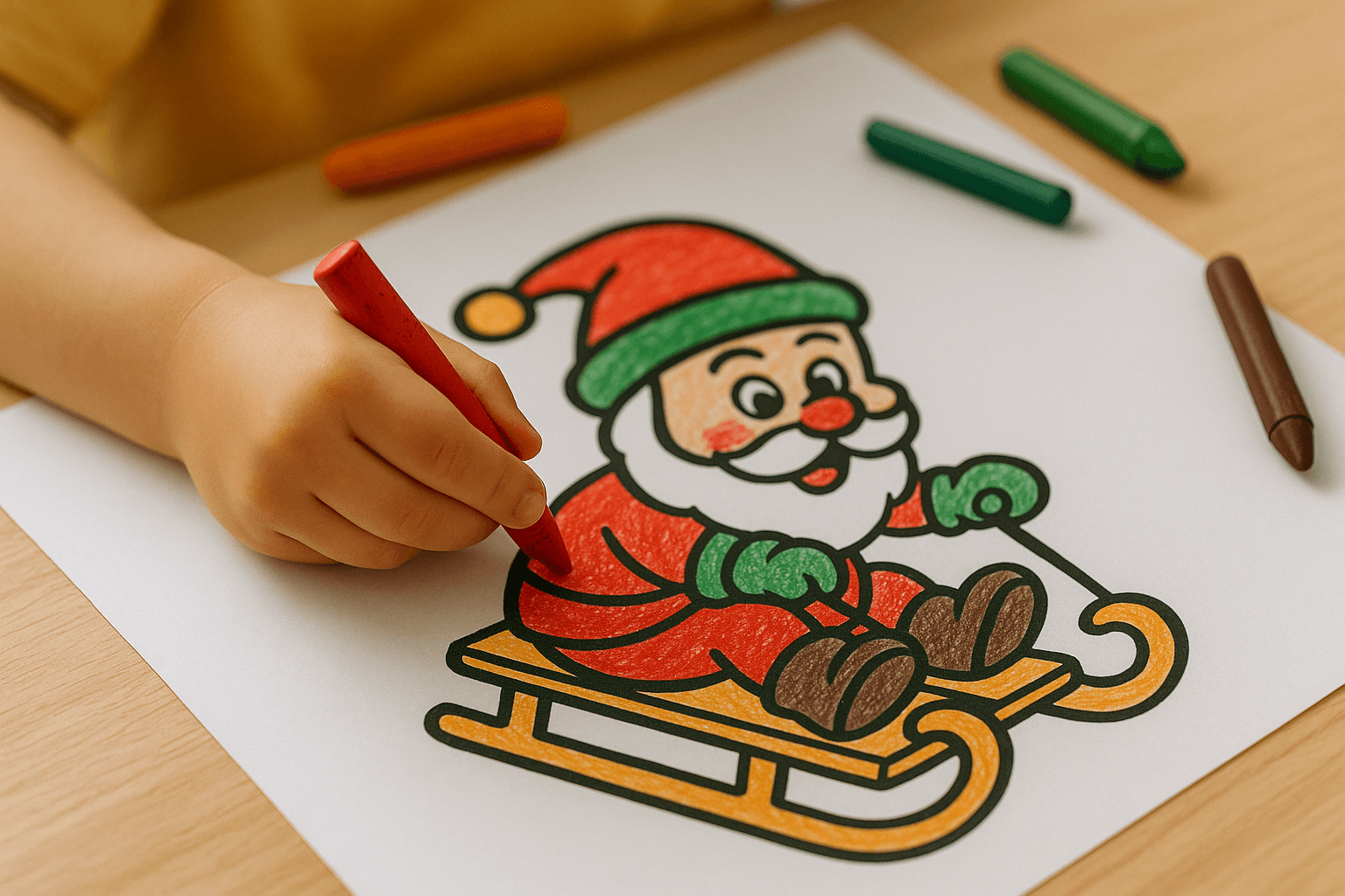 Festive Sledding Coloring Pages for Kids