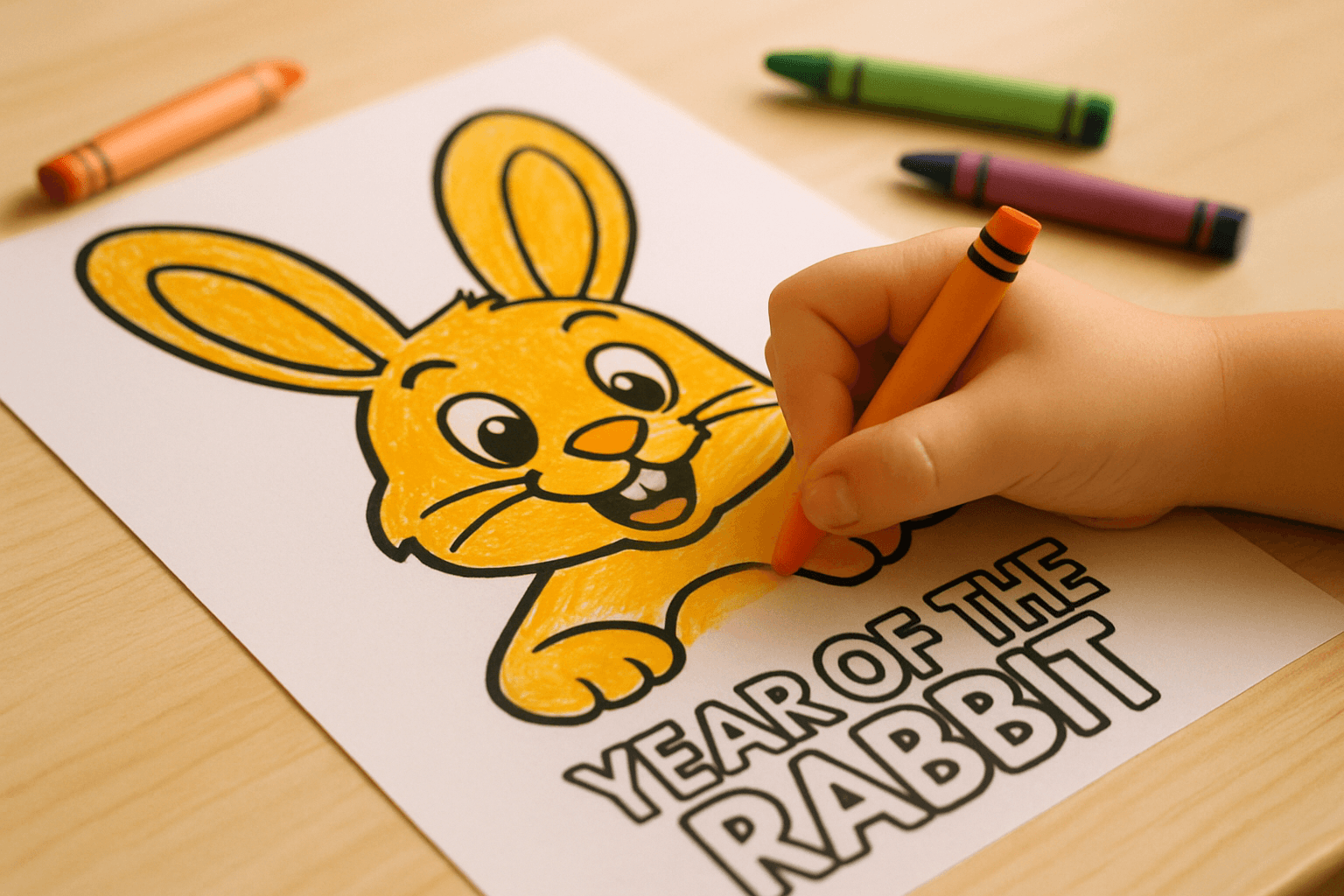 Year Of The Rabbit Lunar New Year Coloring Pages for Kids