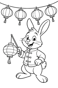 Meet our festive rabbit, dressed for the celebration and lighting up the night with lanterns!