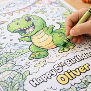 Personalized Birthday Party Coloring In Pack